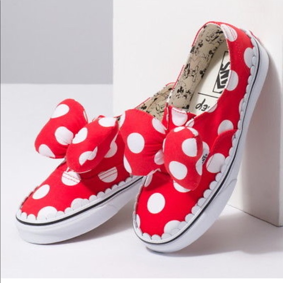 minnie mouse bow vans womens